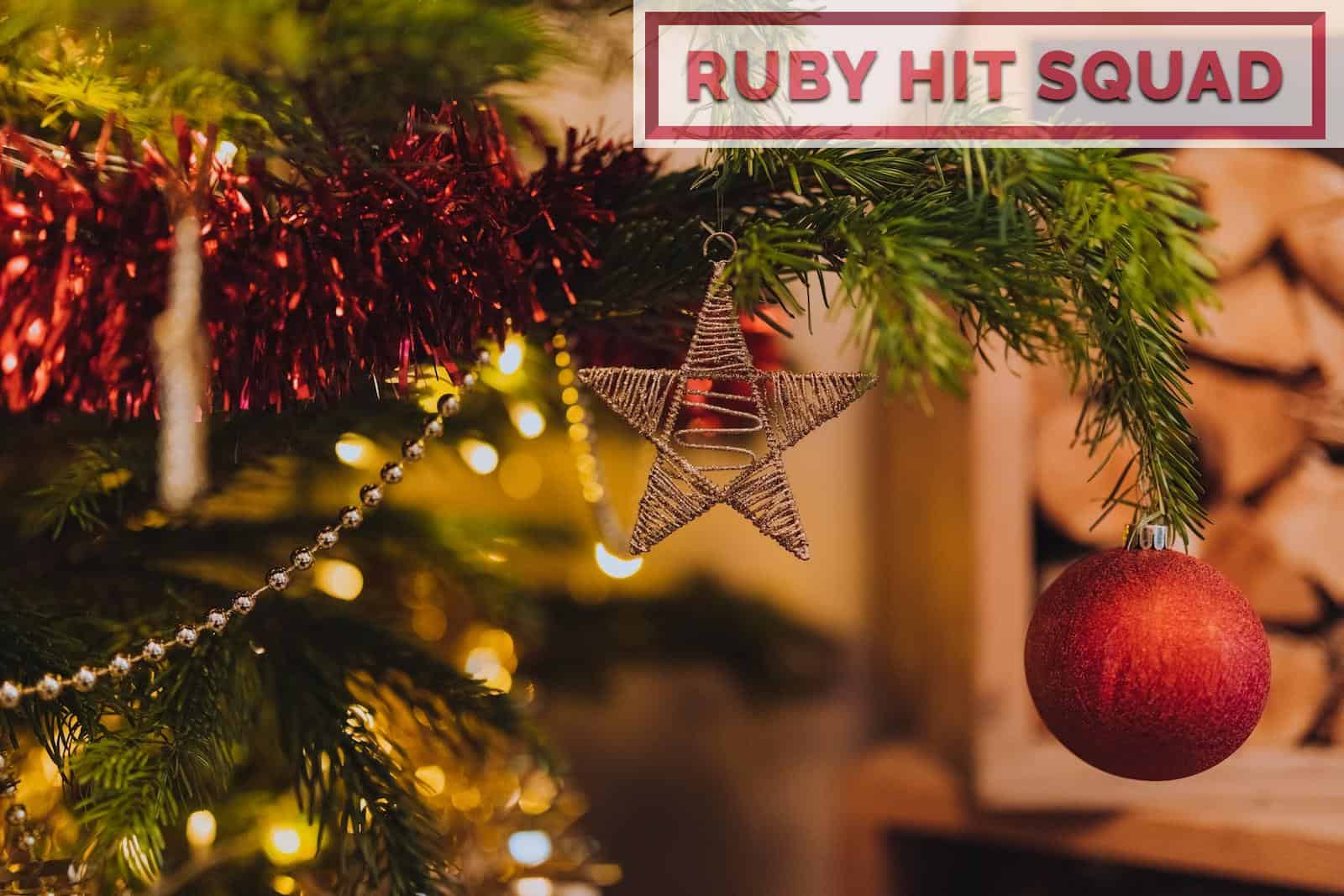 red bauble on tree